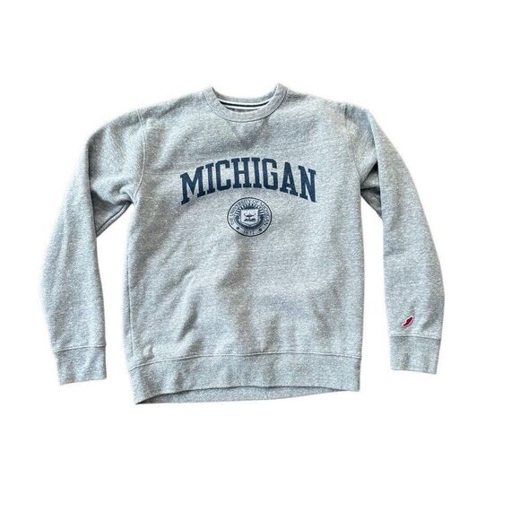 League University of Michigan Crewneck Sweatshirt Small Grey - Picture 1 of 5